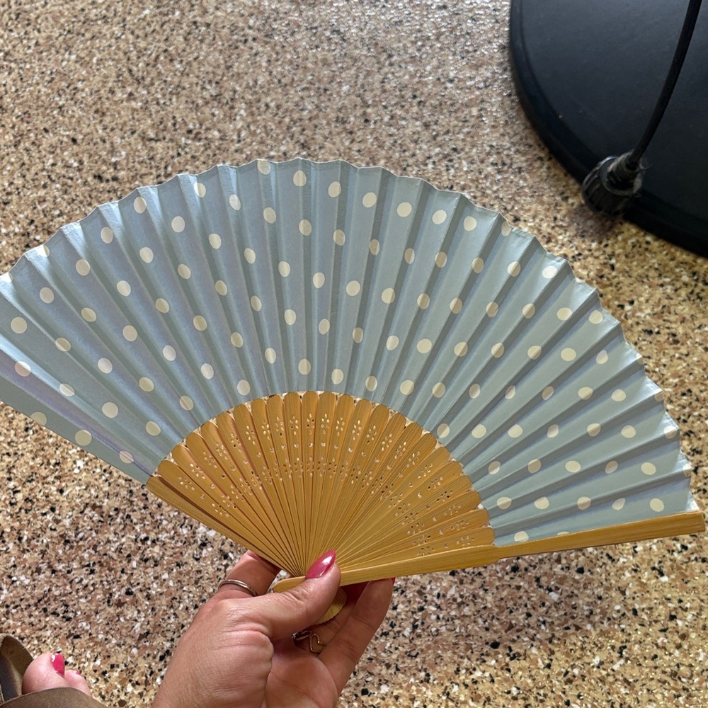 Polka Dot Hand Fan